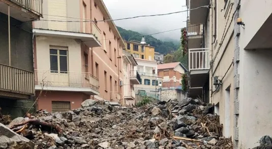 I danni dell'alluvione a Bitti, in Sardegna